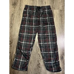 NWT Essential Loungewear Minky Fleece Plaid Lounge Pants XL Gray Red White Black